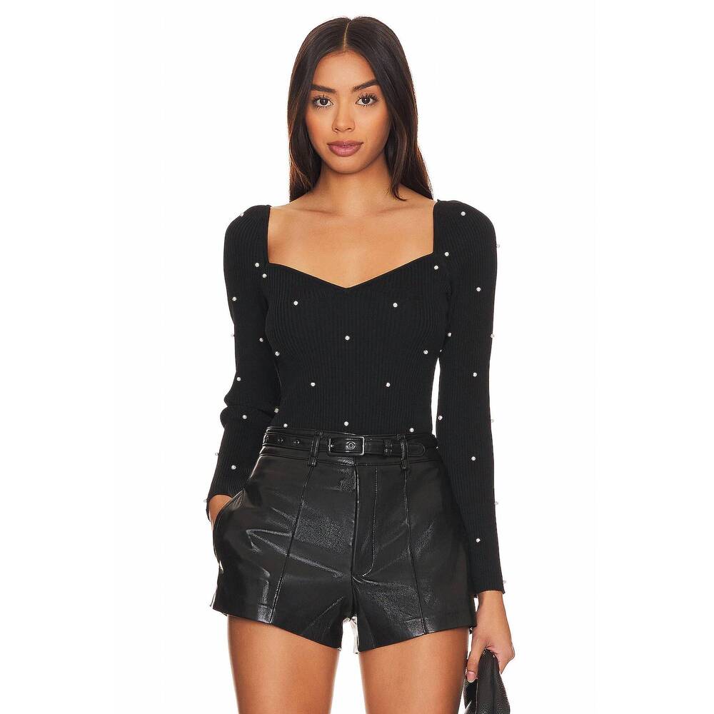 NEW GENERATION LOVE marlee pearl sweater in black